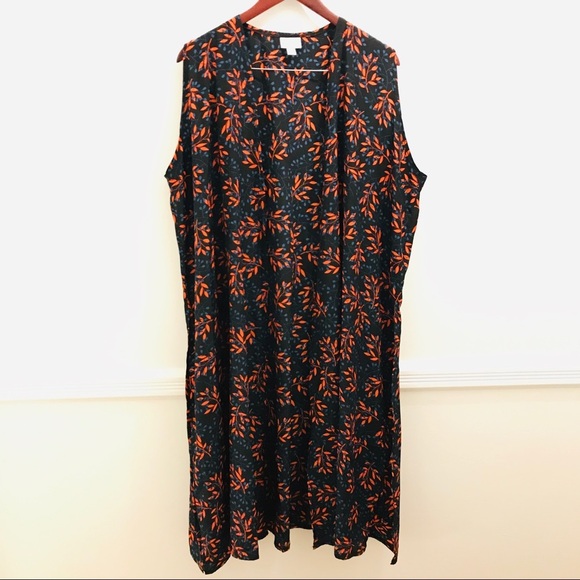 Lularoe Joy Vest XL Black Blue Red Duster - Picture 1 of 9